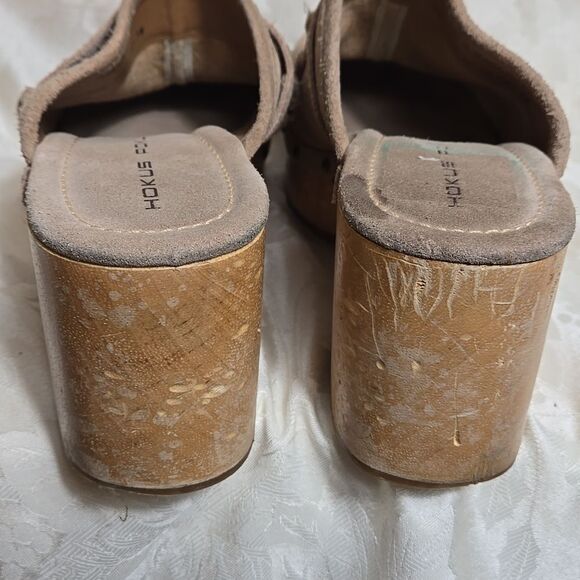 Hokus Pokus Tan Beige Platform Wooden  Clogs - Picture 7 of 10